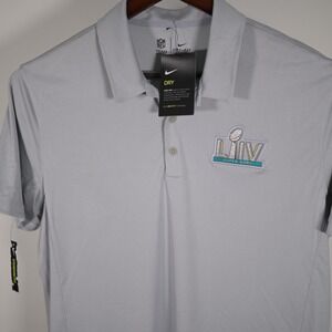 NEW Nike Mens XL Grey NFL Super Bowl LIV Dri-FIT short sleeve Polo Shirt REDUCED